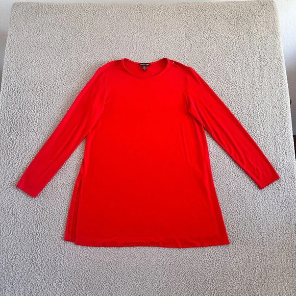 Eileen Fisher Tunic Long Sleeve Side Slits Straight Hem - Picture 12 of 16